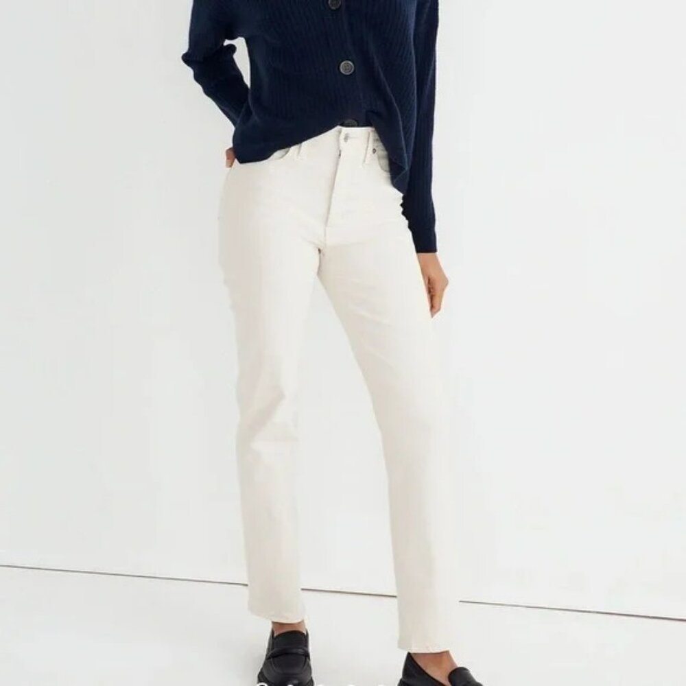 Madewell The Perfect Vintage Straight Jean in Vintage Canvas White Size31